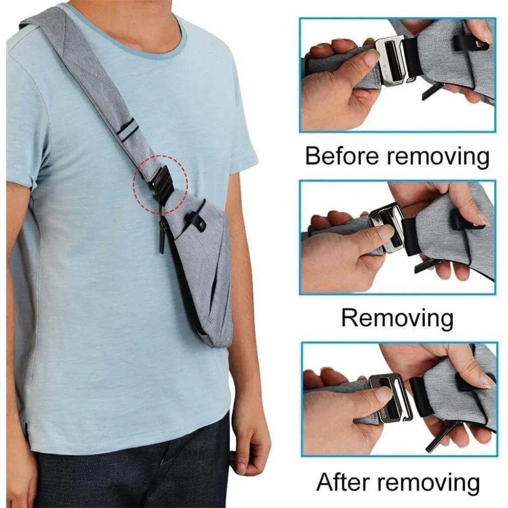 Lightweight PU Leather Sling Bag Anti Theft Crossbody Travel Shoulder Bag